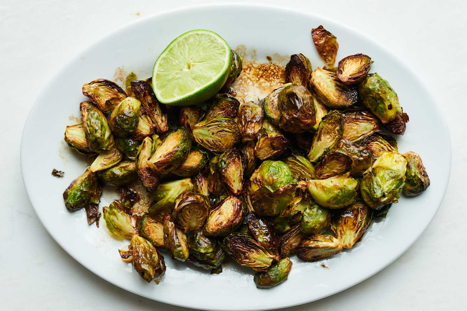 Air-fryer Brussels sprouts with balsamic glaze