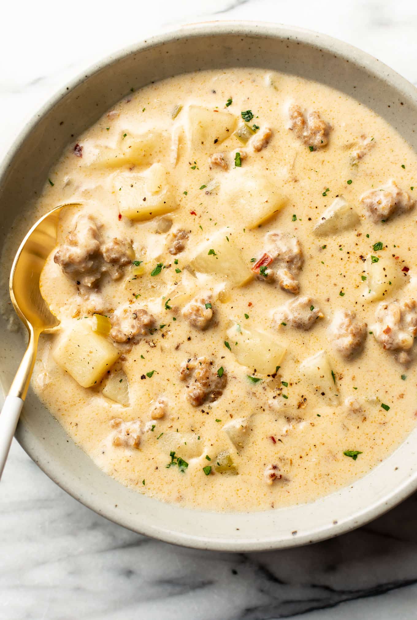 Creamy Italian sausage soup with potatoes