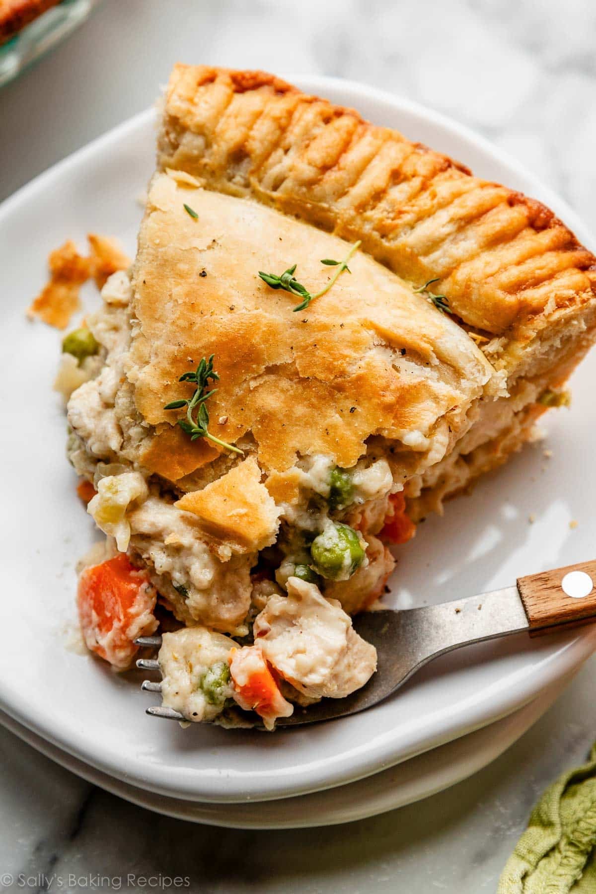 Golden double-crust chicken pot pie