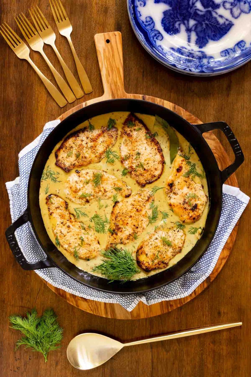 French mustard chicken in creamy sauce