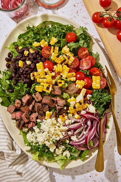 Grilled steak salad with green goddess buttermilk ranch