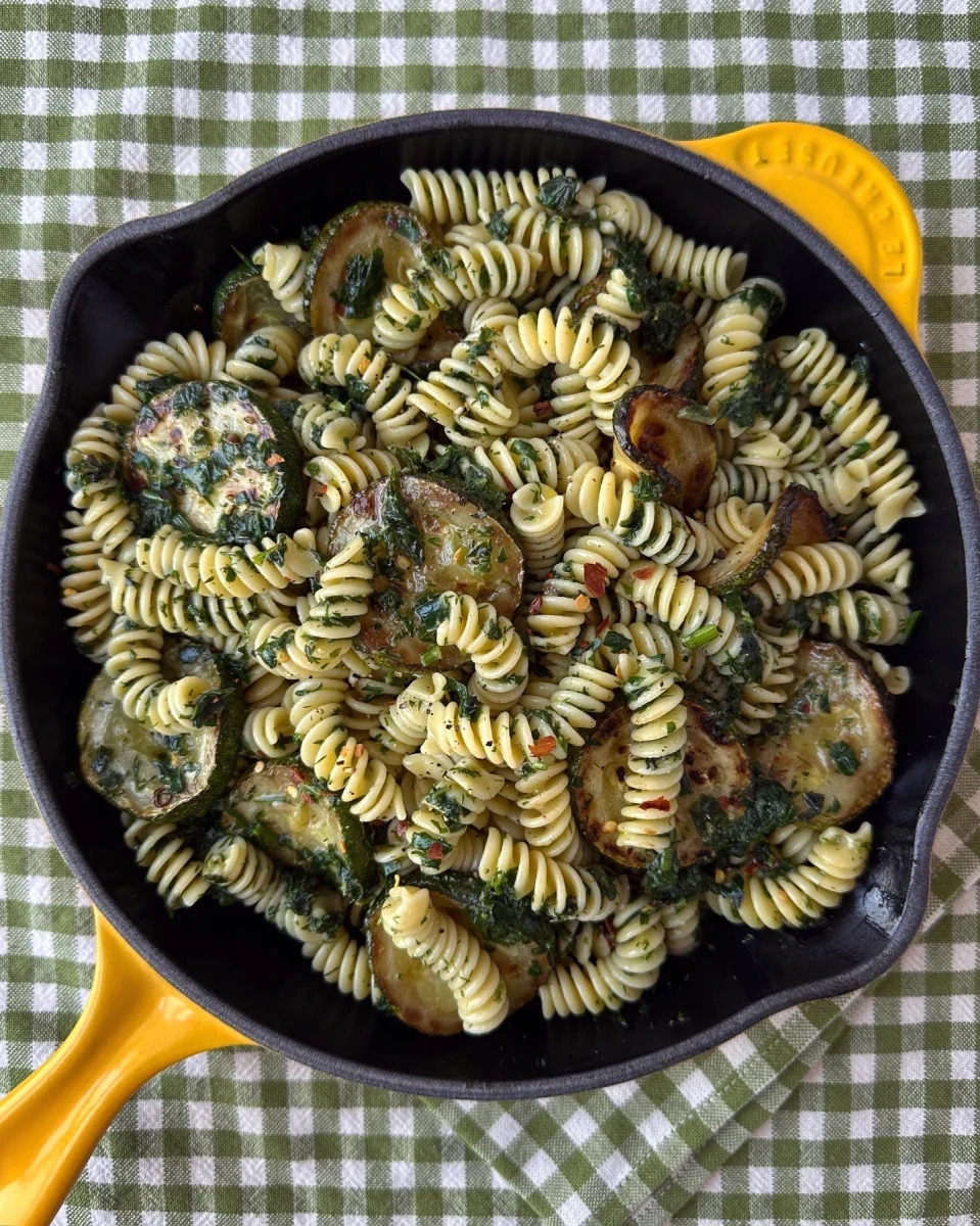 Herb butter pasta with fresh herbs