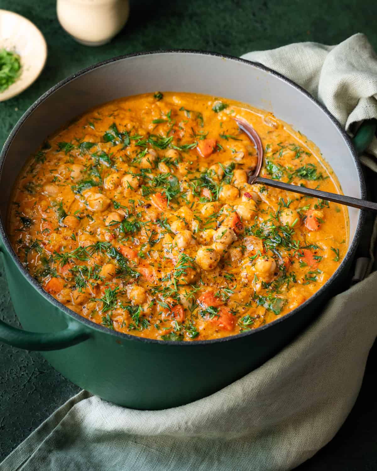 Lemon chickpea soup with dill