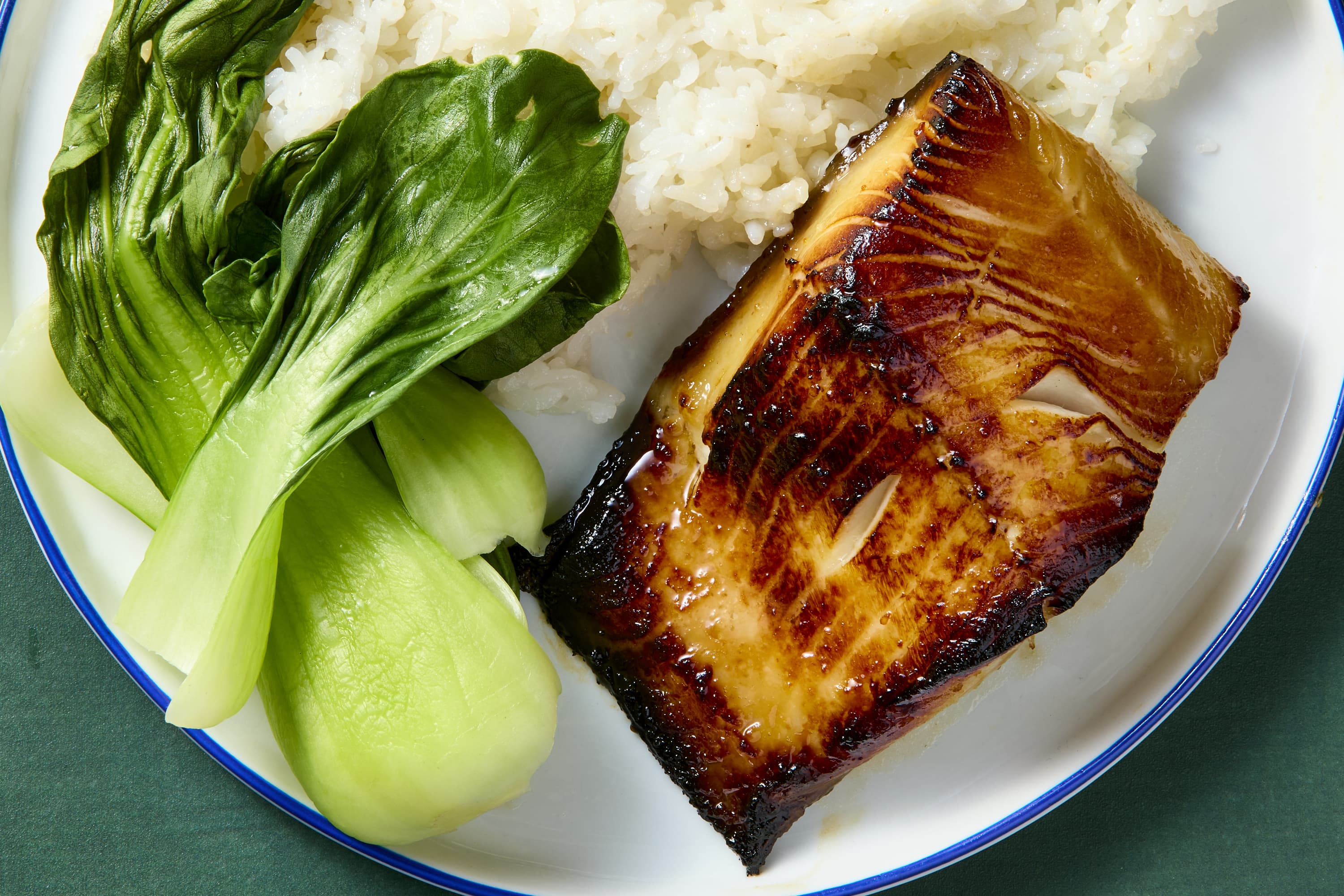 Miso-marinated black cod fillets with caramelized tops