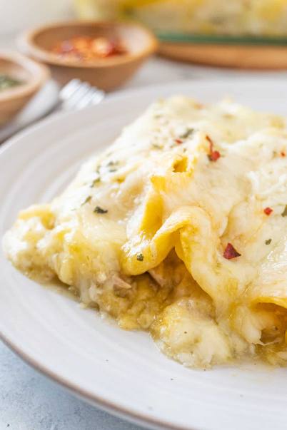 Turkey enchiladas on a plate