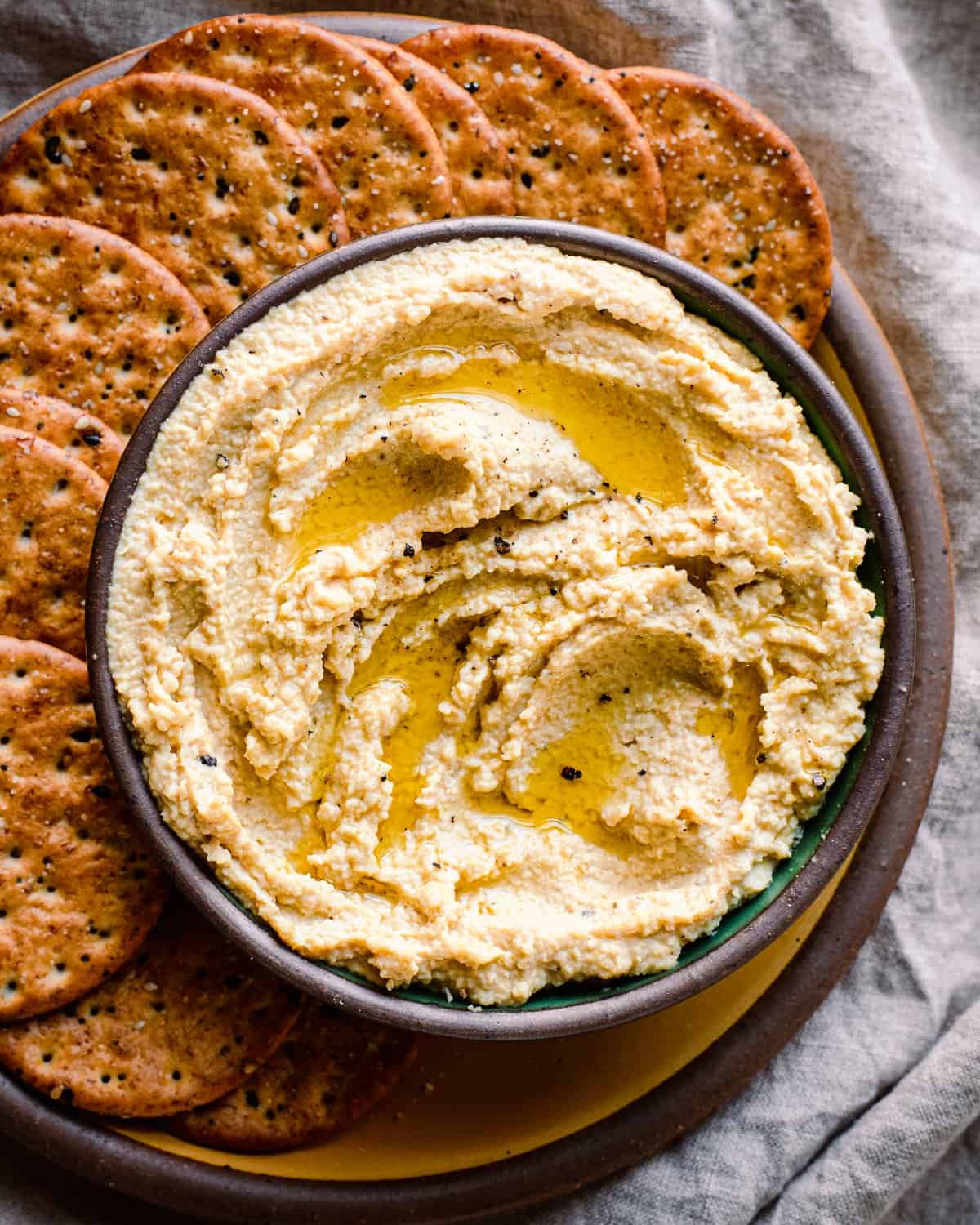 Creamy vegan cashew ricotta in a bowl